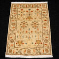 Orient Teppich Ziegler 100 x 74 cm Zigler Beige Vasenmotive Handgeknüpft Carpet