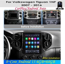 9.7''Android 13 Autoradio Carplay GPS SatNav BT WIFI Für VW Tiguan 1NF 2007-2016