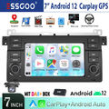 Autoradio GPS Navi Kamera DAB+ Carplay Android 12 Für BMW E46 3er 318 320 325 M3