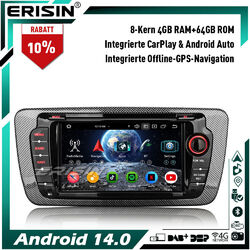 64GB 8-Kern Android 14 Autoradio GPS Navi DAB+ CarPlay BT 5.0 DSP für SEAT IBIZA