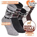 Dünne Wintersocken warme Alpaka Wolle Socken im Norweger-Dessin