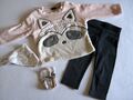 5tlg. Babyset, Hose, Flauschpulli, Socken u. Halstuch, Gr. 74/80