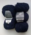 5 Knäuel Lana Grossa Classic Tweed Farbe 8 dunkelblau Wolle 250g