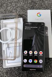 Google Pixel 7 Pro Obsidian Black 128GB Unlock Boxed Sehr Guter Gebrauchter Zustand 