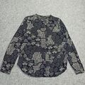 Gudrun Sjoden Bluse Größe M Viskose Schwarz Weiß Geometrisch Blumen Top Shirt