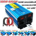 3000W-500W Reiner Sinus Wechselrichter DC 12V AC 230V Spannungswandler Inverter 