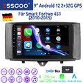 9" Android 12 Autoradio CarPlay WIFI GPS Navi BT HIFI DAB+ Für Smart Fortwo 451