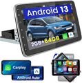 10.1" 2G+64G Android 13 Autoradio 1 DIN Apple Carplay GPS Drehbarer Abnehmbarer