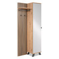 Flurgarderobe Holz Wandgarderobe Garderobe Garderobenpaneel Spiegel Homestyle4u