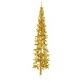 Künstlicher Halb-Weihnachtsbaum mit Ständer Schlank Gold 180 cm