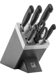 ZWILLING Vier Sterne Messerblock Messer-Set Sharpblock 7 Tlg.  Grau NEUHEIT ✅