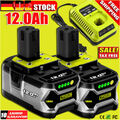 2X 18V 12Ah Akku für Original RYOBI One Plus Lithium RB18L50 P108 P109/Ladegerät