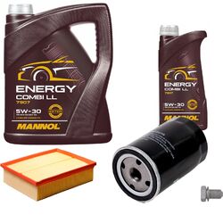 KRAFT Inspektionspaket 6 L MANNOL Energy Combi LL 5W-30 für Audi A4 2.0 1.6