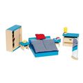 Goki Puppenmöbel Schlafzimmer 1er Set, aus Holz gefertigt, 14 Teile, NEU & OVP