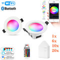 Bluetooth WIFI RGB+WW+CW LED Einbaustrahler Dimmbar Einbauspot Deckenleuchte 