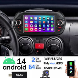 DAB+ Carplay Für FIAT Fiorino Qubo Citroen Nemo 7" Android 14 Autoradio GPS Navi