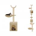 Katzen-Kratzbaum Mit Sisal-Kratzsäulen 105 Cm Beige