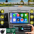 Autoradio Apple CarPlay Android 13 GPS Navi Für Toyota Corolla Verso 2003-2009