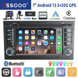 DAB+ Carplay Android 13 Autoradio GPS Navi RDS + KAM Für Audi A4 S4 RS4 B6 B7 B8