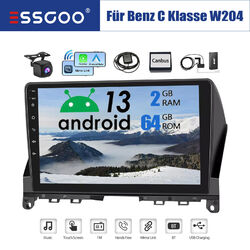 9" Autoradio Carplay Für Mercedes Benz C-Klasse 2+64G GPS Navi BT Android13 DAB+