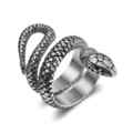 SERPEE Edelstahl Biker Gothic Ring Schlange Motiv Damenring Herrenring Silber 