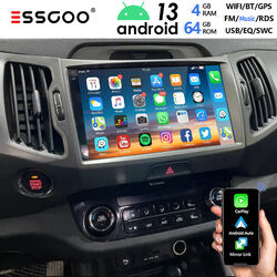 4+64G Für Kia Sportage 2010-16 Android 13 Autoradio Carplay GPS Navi WIFI BT RDS