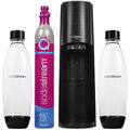 SODASTREAM Terra Wassersprudler Schwarz mit 2 Flaschen 1L, CO2-Kartusche