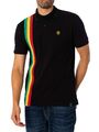 Trojan Herren Piqué-Poloshirt mit Racing-Streifen, Schwarz