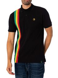 Trojan Herren Piqué-Poloshirt mit Racing-Streifen, Schwarz