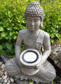 Solar Buddha Statue sitzend Gartenfigur Feng Shui meditierend Gartendeko Outdoor