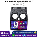 Autoradio Carplay Android 13 Für Nissan Qashqai J10 GPS NAVI SWC WIFI DAB+ 2+64G