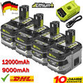 4x Original Für Ryobi Akku 18V 9Ah 6Ah Lithium ONE+ Plus RB18L50 P108 /Ladegerät