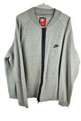 Nike Tech Fleece Herren Reißverschluss grau Sweatshirt Baumwollmischung Sportbekleidung Größe 2XL