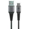 goobay USB 2.0 A/USB C Kabel 2,0 m schwarz, grau, 1 St.