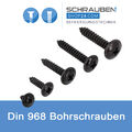 Blechschrauben Flachkopf Kreuzschlitz Bohrschrauben DIN968 Schwarz 2,9- 4,8 mm