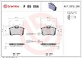 BREMBO Bremsbelagsatz, Scheibenbremse P 85 066 für VW SKODA SEAT