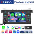 7" Für BMW E46 3er 318 320 325 Apple Carplay Android 12 2+32G Autoradio DAB+ GPS