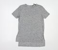 Neu Look Damen grau Polyester Basic T-Shirt Größe 8 Rundhalsausschnitt