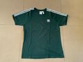 Adidas Original Herren T-Shirt Gr. L dunkelgrün m. Streifen