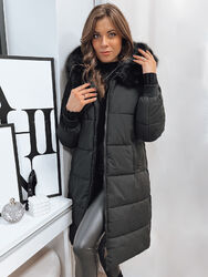 Damen Lang Steppjacke Wintermantel Winterjacke Wärmejacke Mit Fellkapuze DSTREET