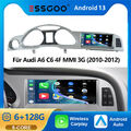 8,8" Android 13 Autoradio Für Audi A6 C6 4F MMI3G 2010-2012 Navi CarPlay 6+128GB