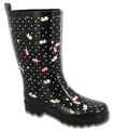 Beck diverse topmodische Gummistiefel Regenstiefel 36-46 Regen Black Roses 914