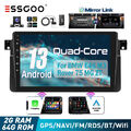 9" 2+64G Android 13 Autoradio DAB+ Carplay GPS Navi Cam Für BMW E46 3er 318 320