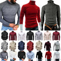 Mann Thermo Rollkragen Strickpullover Langarm Pulli Sweater Freizeit Jumper ~