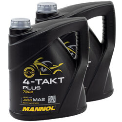 MANNOL 4-Takt Plus API SL SAE 10W-40 teilsynthetisch 2x 4 Liter Motorrad Roller