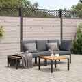 Gartenmöbel Sofa Gartenbank Garnitur Lounge Sitzgruppe 2-tlg. Aluminium vidaXL