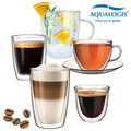 2er Pack Doppelwandig Isoliert Thermo Kaffee Glas Becher Tee Latte 80/250/300/350