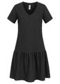 Damen JDY by Only Kleid Kurzarm V-Neck Dress Volant schwarz N22020480