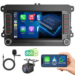 DAB+ Carplay Android 13 Autoradio+Kamera Für VW GOLF 5 6 Touran Tiguan Passat2+32G,Kabelloses Android Auto,WiFi,Link spiegeln,BT 5.0