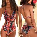 Damen sexy Gepolstert Monokini Bikini Push Badeanzug Bademode Einteiler Sommer